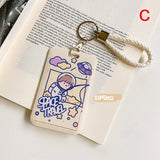 Business Card Holder Cartoon Cute Retractable Credit Card Cover Case